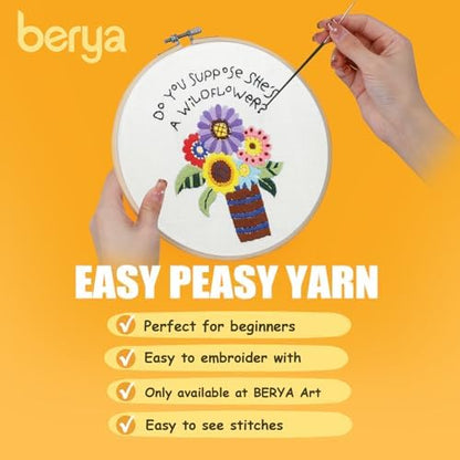 BERYA Flowers Embroidery Kit Including Video Step by Step Instructions,Embroidery Hoop,Color Threads and Embroidery Scissors for Beginners-Handmade Needlepoint Kits for Adults - Image 6