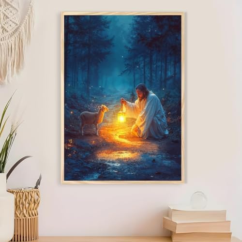 Jesus Paint by Numbers Kit for Adults Framed Canvas 12X16 in, Frameworkless - Image 4