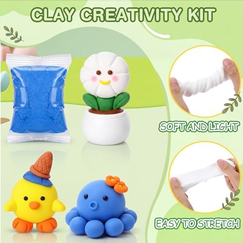 Air Dry Clay Bulk, Modeling Clay for Kids, 100 Pcs, Multicolored - Image 3
