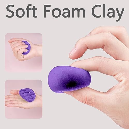 Cutedeer Purple Air Dry Clay, 1.1lb Foam Modeling Clay, Soft Squishy Molding for Kids Adults, Arts & Crafts Project Slime Supplies(1.1lb - 1 Pack, Purple) - Image 2