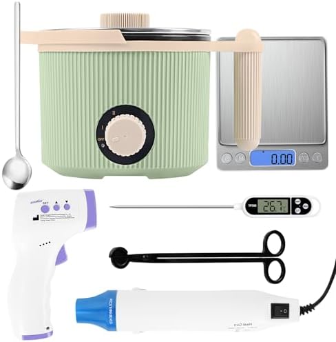 TOAUTO Candle Making Kit with Electronic 3Lbs Melting Pot, Pro DIY Candle Making Supplies Including Heat Gun, Digital Thermometer, Digital Scale, Wick Trimmer for Adults Candle Craft Project by TOAUTO