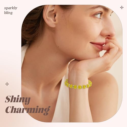 200pcs 10mm Rhinestone Beads for Jewelry Making, Yellow Shiny Round Disco Ball Beads Bulk, Sparkle Crystal Clay Christmas for Bracelet Baseball Necklace Earring Crafting and DIY - Image 3