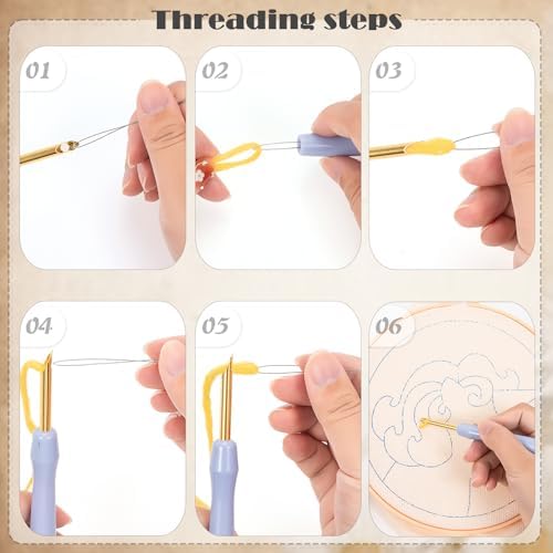 JSRQT Honey Gnomes Punch Needle Kit for Beginners, Punch Needle Embroidery Starter Kit for Adult Kids, DIY Cross Stitch Rug Hooking Craft Beginners Kit with Tools for Home Decor - Image 3