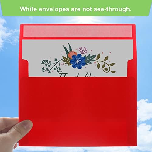 100 Packs 5x7 Envelopes, A7 5x7 Envelopes for Invitations, Printable Invitation Envelopes Self Seal for Weddings, Invitations, Photos, Greeting Cards, Mailing (Red) - Image 4