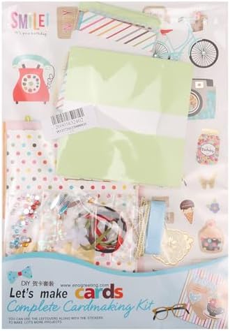 DIY Greeting Card Kits Includes 16 Cards 16 Envelopes with Decoration Accessories Handmade DIY Greeting Card Making Kits Personalized for Kids Adults(green) by GLMFAN
