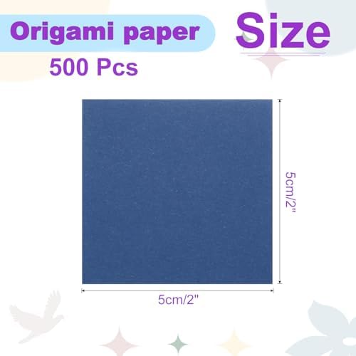 DMiotech 500 Sheets 2x2 Inch Origami Paper, Dark Blue Square Origami Paper Easy Fold Double Sided Paper for DIY Arts and Crafts - Image 4