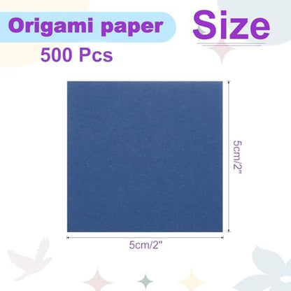 DMiotech 500 Sheets 2x2 Inch Origami Paper, Dark Blue Square Origami Paper Easy Fold Double Sided Paper for DIY Arts and Crafts - Image 4