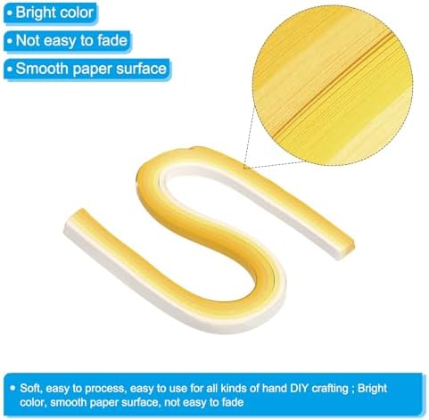 PATIKIL 120pcs Quilling Strips Paper 3/8"(10mm) 21" Origami Paper Quilling Strip for Art DIY Hand Craft Christmas, Gradient Light Yellow - Image 3