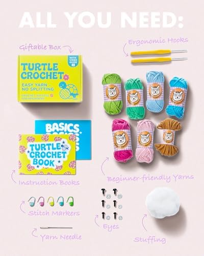 Granny Squirrel Turtle Crochet Kit for Beginners - DIY Amigurumi Animal Craft Kit with Full HD Video Tutorials & Easy No-Split Yarn - Complete Starter Set for Adults & Kids (Ages 13+) - Image 4