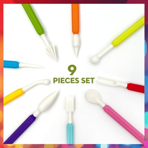 9-Piece Plastic Clay Sculpting Tool Kit – Air-Dry & Polymer Clay Modeling Set with Easy-Grip Handles - Image 4