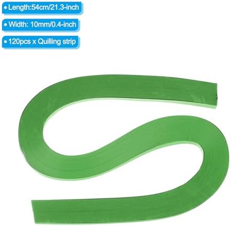 PATIKIL 120pcs Quilling Strips Paper 3/8"(10mm) 54cm Origami Paper Quilling Strip for Art DIY Hand Craft Christmas, Green - Image 2