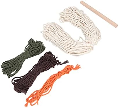 Pattern Macrame Kit, DIY Weaving Craft Set for Adults, Bohemian Wall Hanging Kit with Cotton Threads and Wooden Stick, Relaxing Home Decor Crafting Activity - Image 2