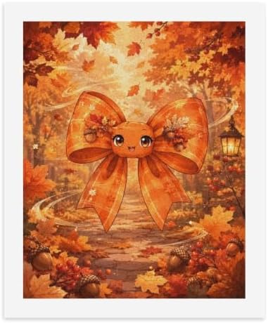 Paint by Numbers Kit for Adults Beginner Art Decor Orange Autumn Bow - Image 2