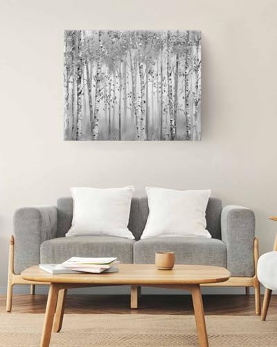 Paint by Number for Adults Beginner Minimalism Grey Forest Painting Art Style DIY Digital Oil Painting by Numbers Picture Drawing On Canvas Framed 12"x16" - Image 2