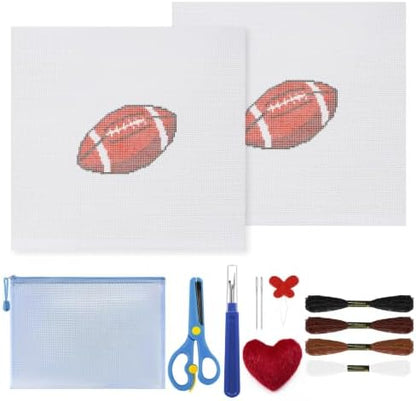 Ansberta 13Pcs Football 18 Mesh Needlepoint Canvas Kit for Beginners Adults by Unknown