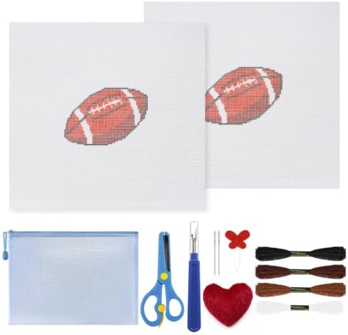 Ansberta 13Pcs Football 18 Mesh Needlepoint Canvas Kit for Beginners Adults by Unknown