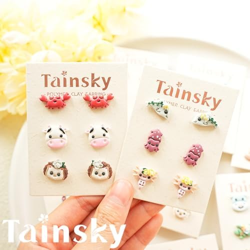 Tainsky Animal Clay Cutters for Polymer Clay Jewelry, 33 Shapes Earring Studs Cutters for Polymer Clay Making - Image 7