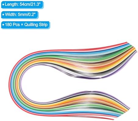 PATIKIL 180pcs Quilling Strips Paper 3/16"(5mm) 54cm Origami Paper Quilling Strip for Art DIY Hand Craft 36 Colors - Image 2