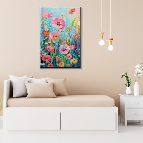 JOOZ Flower Paint by Number for Adults with Easel, 5D Paint by Numbers Kit - Image 4