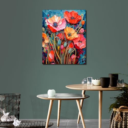 TUMOVO Paint by Numbers for Adults and Kids Modern Impressionism Flowers DIY Paint by Number Oil Paintings Arts and Crafts Paint by Numbers Kits Acrylic Painting Framed 16 x 20 Inch - Image 2