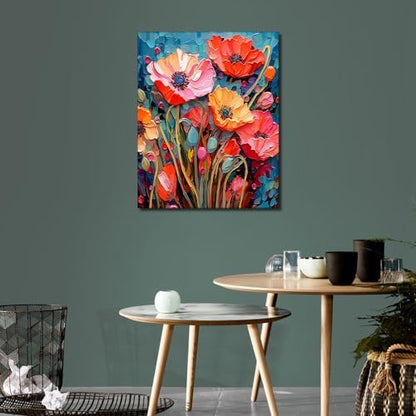 TUMOVO Paint by Numbers for Adults and Kids Modern Impressionism Flowers DIY Paint by Number Oil Paintings Arts and Crafts Paint by Numbers Kits Acrylic Painting Framed 16 x 20 Inch - Image 2