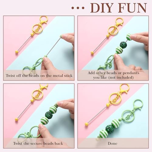 Tondiamo 24 Pcs Beadable Keychain Bar - Image 5
