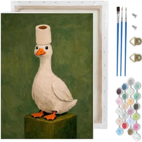 Vintage Duck Paint by Numbers Kit for Adults,Fun Paint by Number With Frame by TCDZMYGS