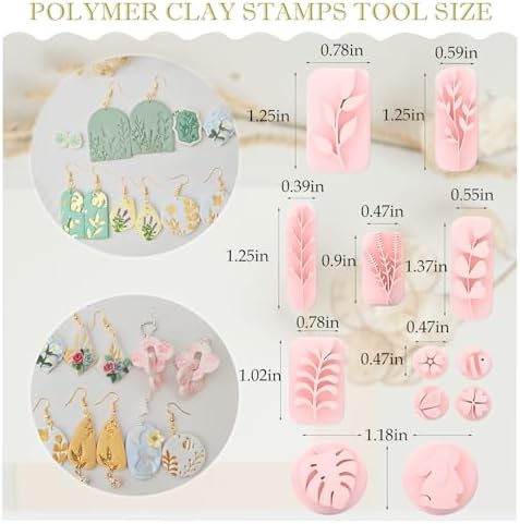 Polymer Clay Stamps Tool Set for Adults, 3D Print 12 Shapes of Plant&Animal - Image 2