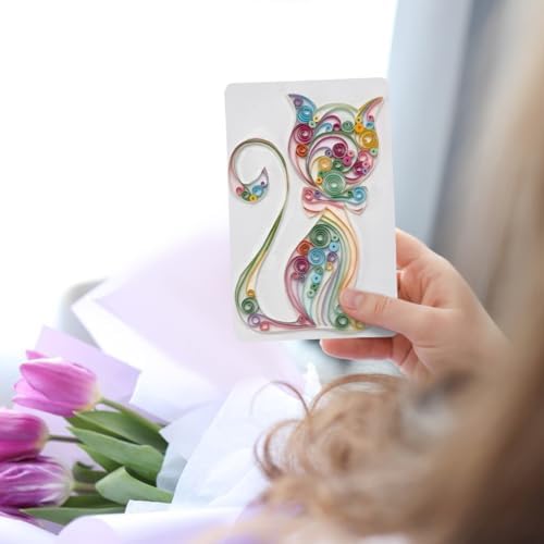 WEBEEDY 20 Sets Paper Quilling Kits for Beginners DIY Lovely Animal Quilling Card Making Kits with 36 Colors Strips, 20 Cards, Paper Quilling Tools and Supplies Home Room Wall Art Decor Creative Gift - Image 6