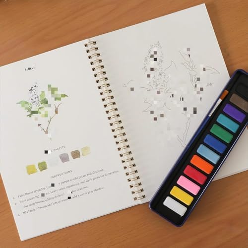 Watercolor Workbook for Adults & Beginners: 12 Colors Paint Set with Brush, Foldable Painting Kit for Winter– Ideal Gift(Winter) - Image 5
