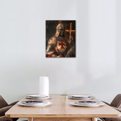 Paint by Number for Adults, Templar Knight Holding Sword Paint by Numbers, Warrior Painting by Numbers Kits, Warrior Artwork DIY Oil for Adults Painting Craft Kitswith Frame, 16 X20 Inch - Image 2