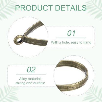 M METERXITY 20-Pack Open Bezels for Resin, Teardrop Shape Open Back Bezel Pendants for Resin Jewelry Making/DIY Earrings Necklace, Alloy Hollow Frame Pendants [Bronze Tone] - Image 2