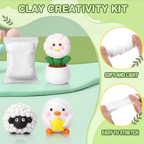 Air Dry Clay Bulk, Modeling Clay for Kids, 100 Pcs, White - Image 3