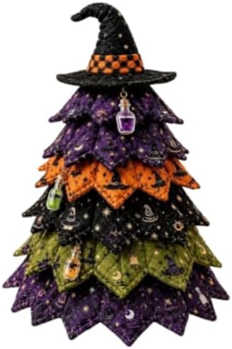 2026 New Christmas & Halloween DIY Quilted Fabric Tree Kit, 3D Layered Sewing Craft Set for Beginners, Christmas Tree Quilt Kit, Handmade Tabletop Holiday Decor, Gift for Craft Lover by Unknown