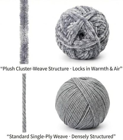 HOUSE CREATIVITY Chenille Crochet Kit for Beginners, Make 2 Ultra-Soft Cat Plushies, Amigurumi Crochet Starter Kit with Video Tutorial, Plush DIY Craft Kit with Chenille Yarn, Hook, Eyes & Stuffing - Image 4