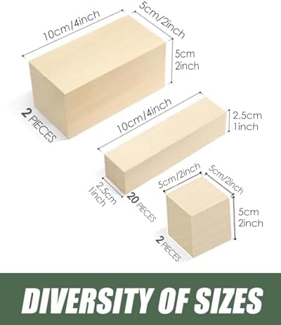 Basswood Carving Blocks 24 PCS: Whittling Wood Blanks in 3 Different Sizes - Image 3