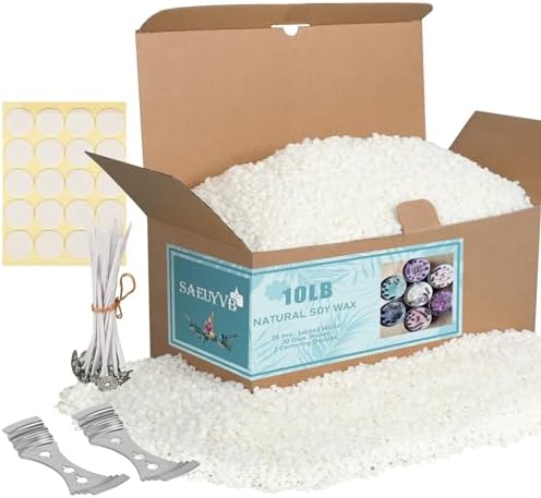 SAEUYVB Soy Candle Wax for Candle Making,10 lbs Natural Soy Wax Pellets by SAEUYVB
