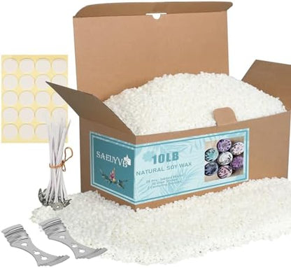 SAEUYVB Soy Candle Wax for Candle Making,10 lbs Natural Soy Wax Pellets by SAEUYVB