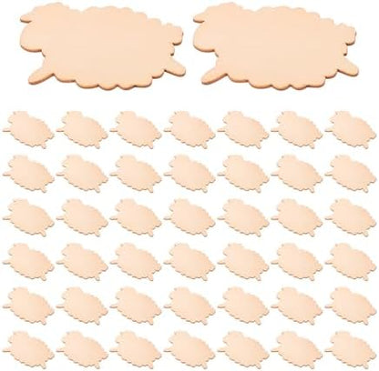 50pcs Sheep Decor: Unfinished Animal Wood Cutout - Sheep Shape Wooden Craft Blank for Holiday Painting Birthday Party Wedding Decoration by CIMAXIC