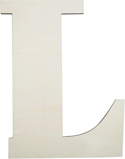 12 Inch Unfinished Wooden Numbers, 1/8 Inch Thick Large Blank Wooden Alphabet Handmade Painting Sign Boards for DIY Birthday Wedding Graduate Party Decor Props - L