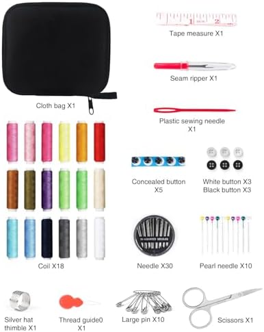 JANREAY Travel Sewing Kit with Accessories for Beginners, Equipped with Thread Rolls, Needles, Yarn, Thimble, Tape Measure - Image 4