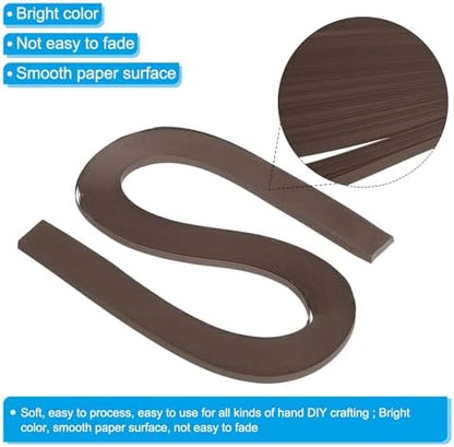 PATIKIL 360pcs Quilling Strips Paper 3/16"(5mm) 21"(54cm) Origami Paper Quilling Strip for Art DIY Hand Craft Christmas, Dark Coffee - Image 3