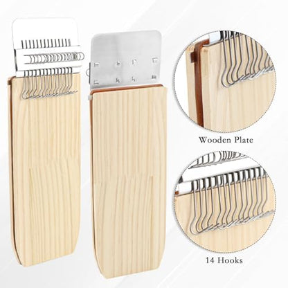 Wood Knitting Loom Kit - Mini Weaving Frame with Hook Rubber Bands for DIY Weaving, Mending Jeans, Repair Clothes, Making Scarves Tapestries（9.2 x 3 x 0.8 Inch） - Image 3