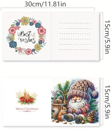 DIY Diamond Greeting Cards Set, 5D DIY Diamond Art Painting Festival Style Greeting Card, DIY Christmas Card Making Kits for Family Friends Handmade Gift-#01-6PC Goblin - Image 2