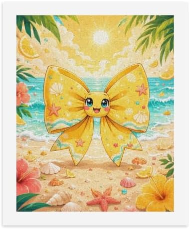 Lyngora Paint by Numbers Kit for Adults Beginner Art Decor Yellow Beach Bow - Image 2