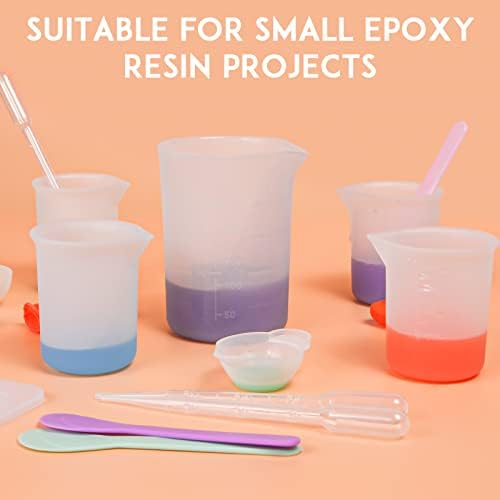 Silicone Resin Measuring Cups, 250&100ml Non-Stick Mixing Cups for Epoxy - Image 2