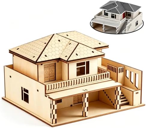 3D Wooden Puzzle for Adults, DIY Miniature Garden Villa Building Two Layer by BLOCKABODE