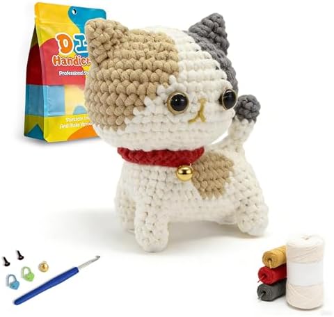 KinomiYa Cat Crochet Kit with Video Tutorials for Beginners Adults Kids by KinomiYa