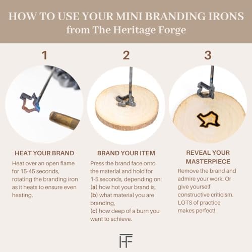 1" State Mini Steel Branding Irons Kit for Hats, Wood Burning, DIY Beginner Adult Crafts Bullet Points - Image 4