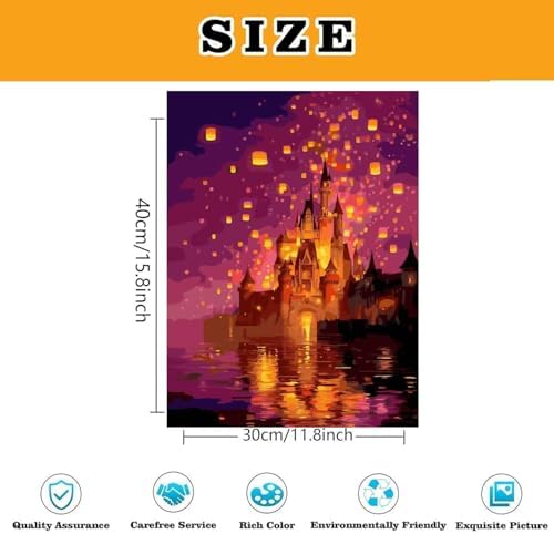 Magical Castle Paint by Numbers Kit for Adults Framed Canvas Frameworkless - Image 3